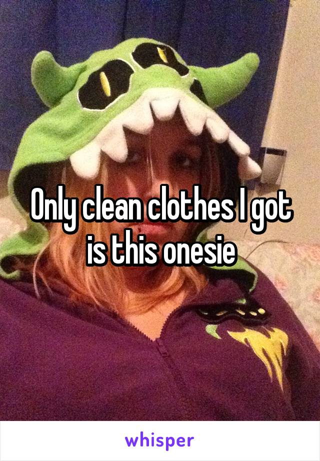 Only clean clothes I got is this onesie