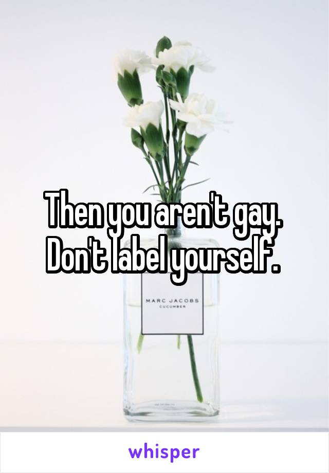 Then you aren't gay. 
Don't label yourself. 