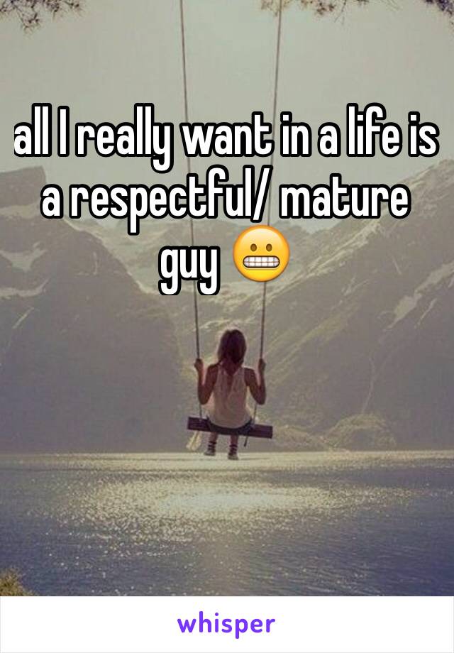 all I really want in a life is a respectful/ mature guy 😬
