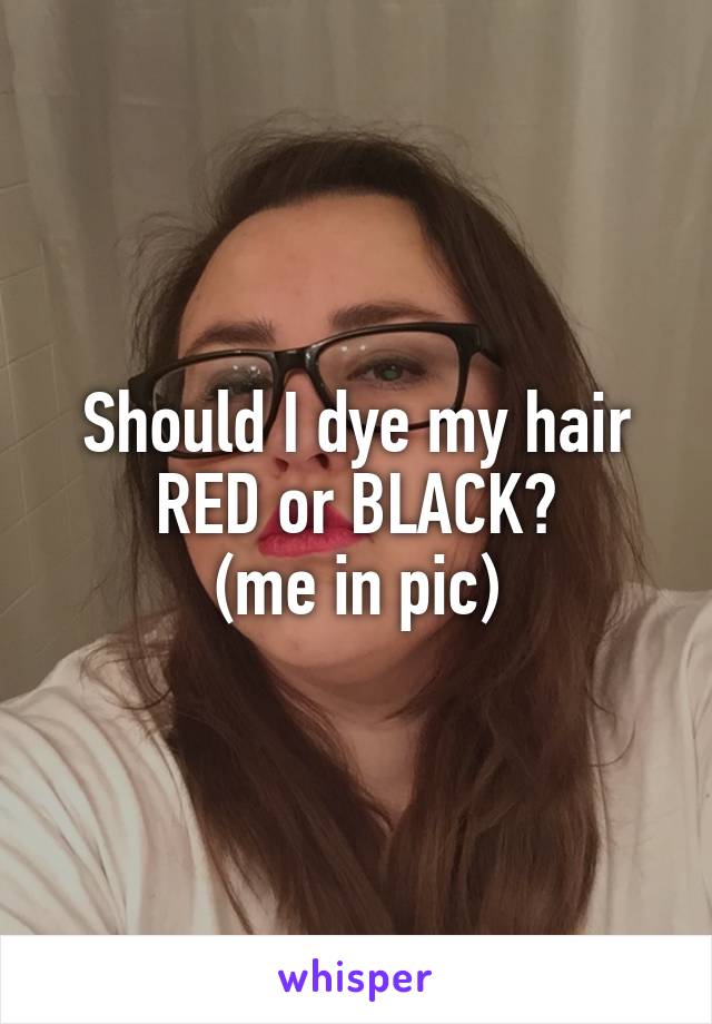 Should I dye my hair RED or BLACK?
(me in pic)