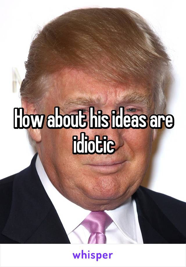 How about his ideas are idiotic