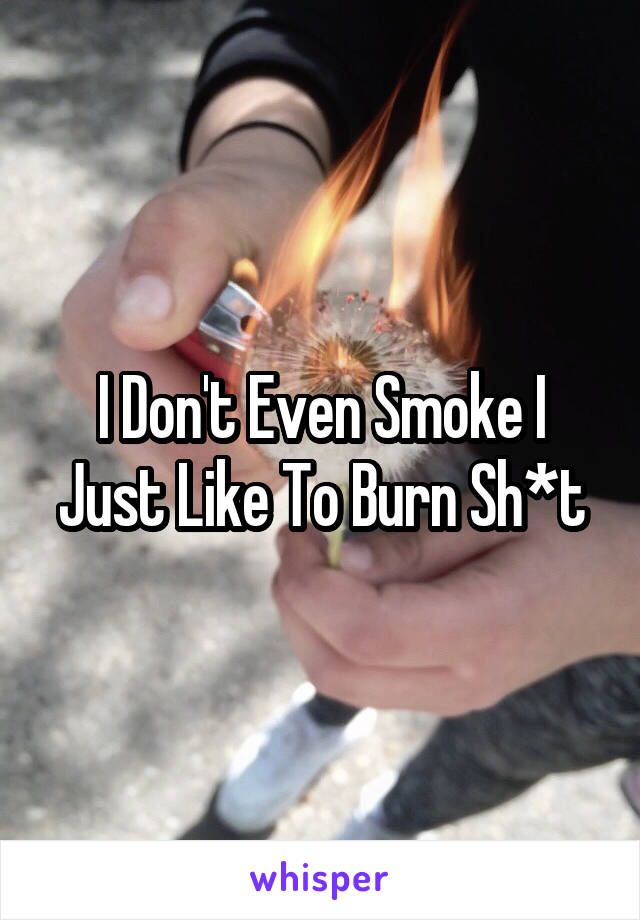 I Don't Even Smoke I Just Like To Burn Sh*t