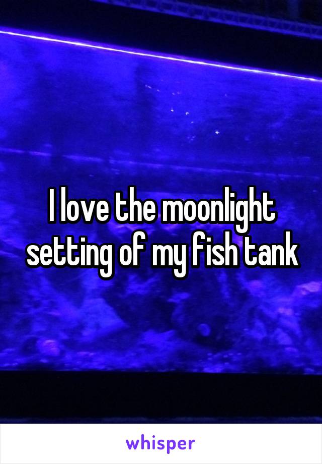 I love the moonlight setting of my fish tank