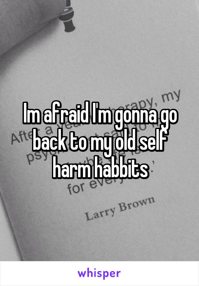 Im afraid I'm gonna go back to my old self harm habbits
