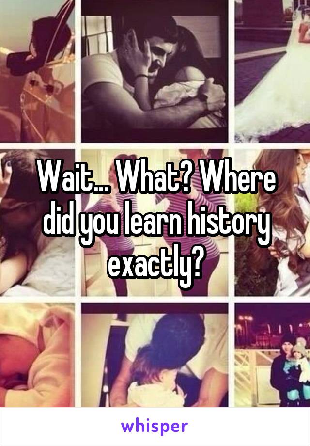 Wait... What? Where did you learn history exactly?