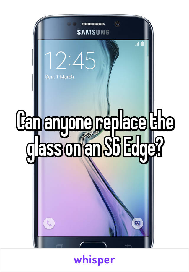 Can anyone replace the glass on an S6 Edge?
