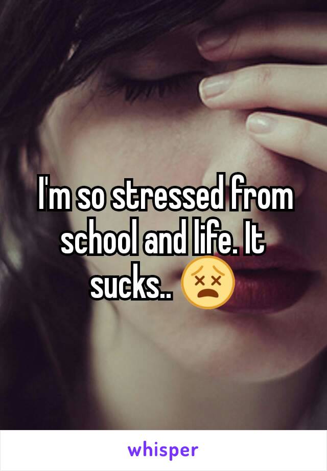  I'm so stressed from school and life. It sucks.. 😵
