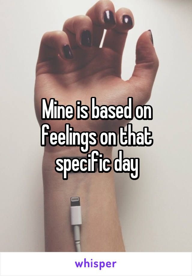 Mine is based on feelings on that specific day