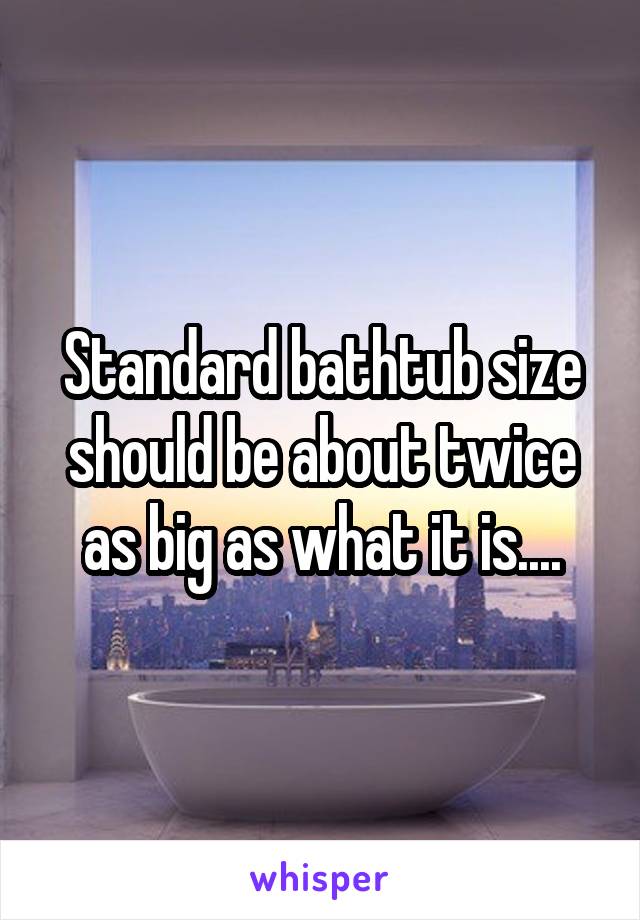 Standard bathtub size should be about twice as big as what it is....