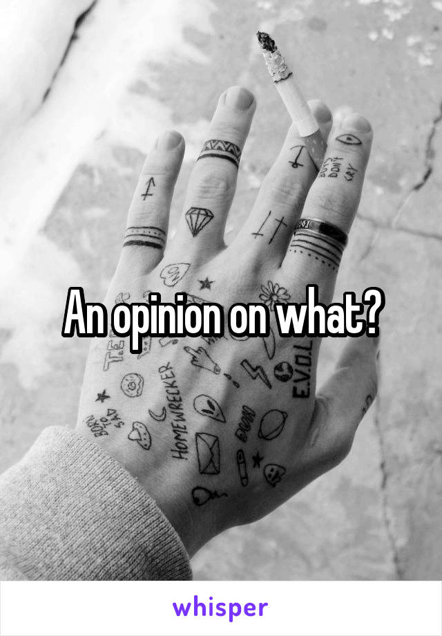 An opinion on what?