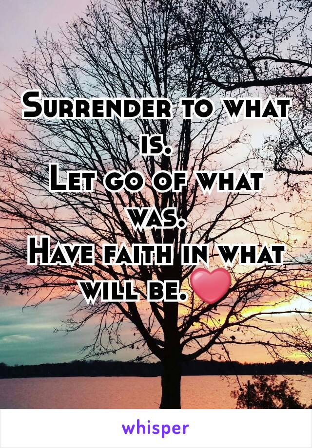 Surrender to what is.
Let go of what was.
Have faith in what will be.❤