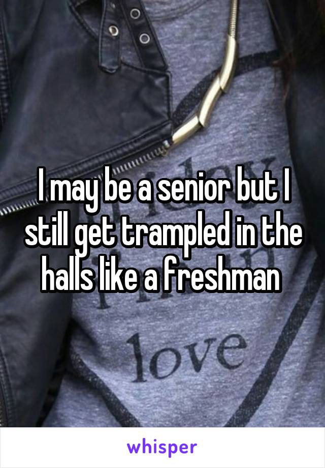 I may be a senior but I still get trampled in the halls like a freshman 