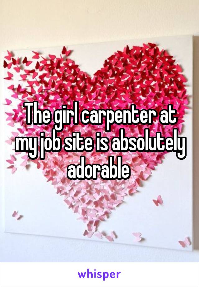 The girl carpenter at my job site is absolutely adorable 