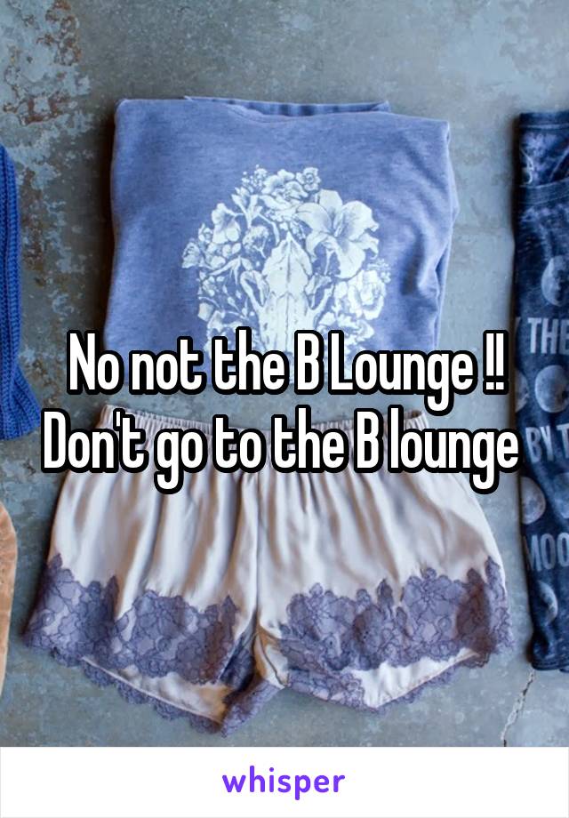 No not the B Lounge !! Don't go to the B lounge 