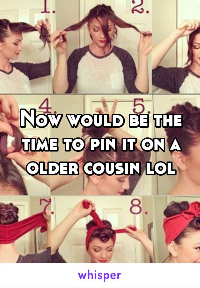 Now would be the time to pin it on a older cousin lol