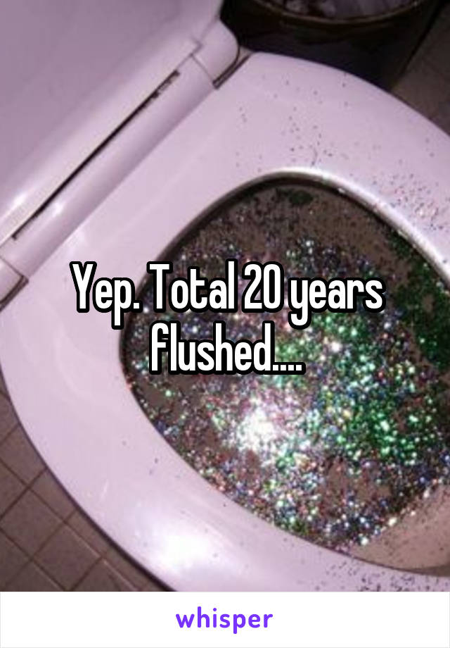 Yep. Total 20 years flushed....