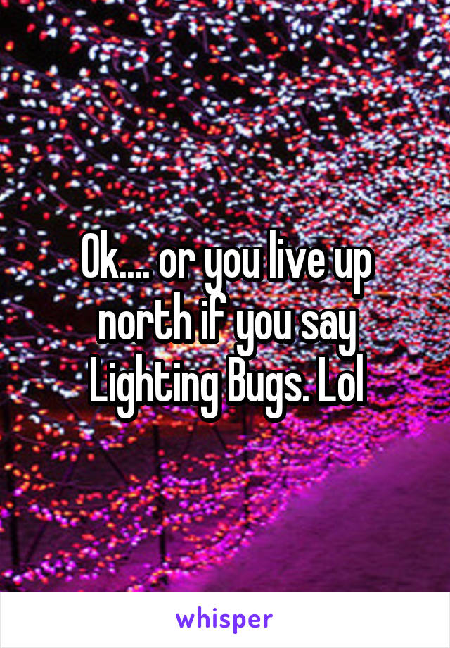 Ok.... or you live up north if you say Lighting Bugs. Lol