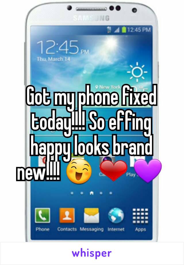 Got my phone fixed today!!!! So effing happy looks brand new!!!! 😄 ❤ 💜 
