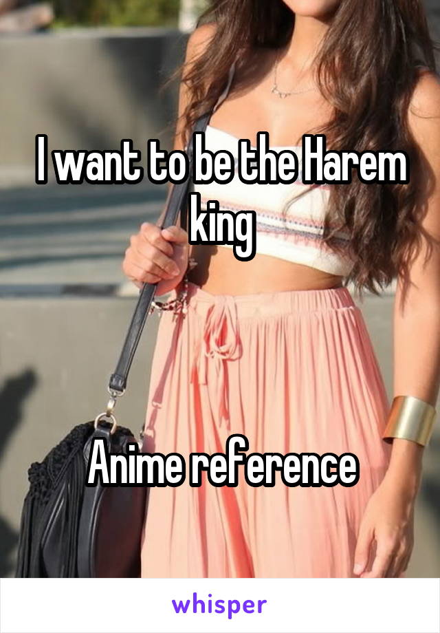 I want to be the Harem king



Anime reference