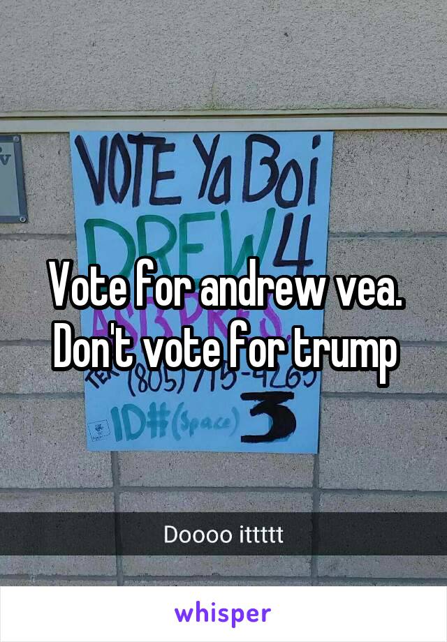Vote for andrew vea. Don't vote for trump