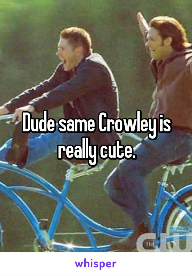 Dude same Crowley is really cute.