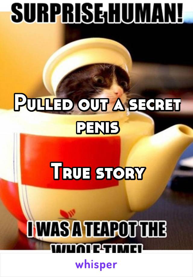 Pulled out a secret penis

True story