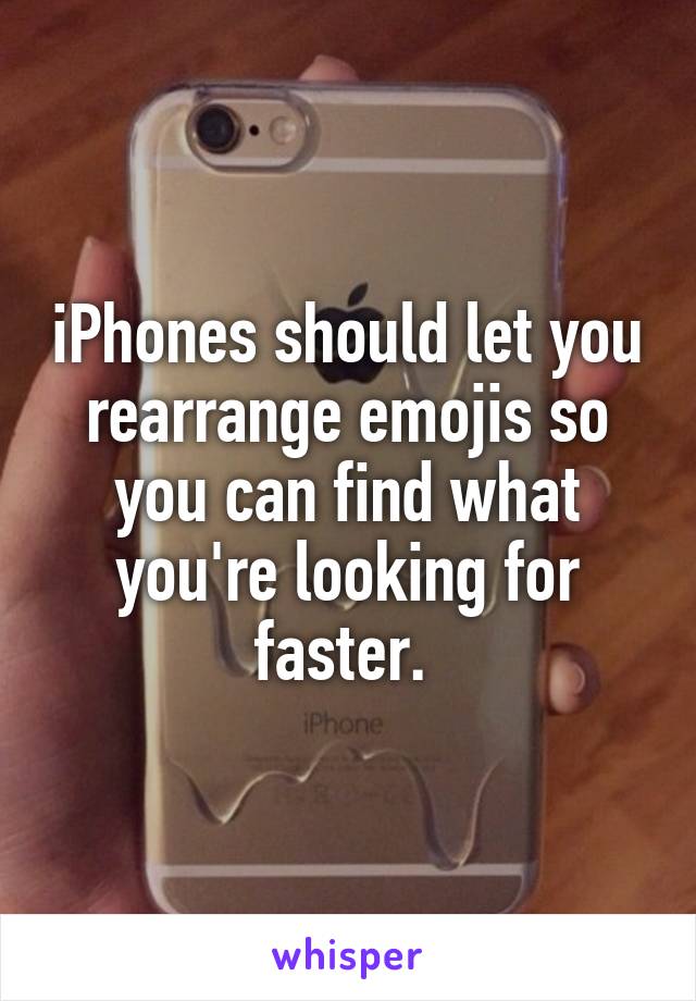 iPhones should let you rearrange emojis so you can find what you're looking for faster. 
