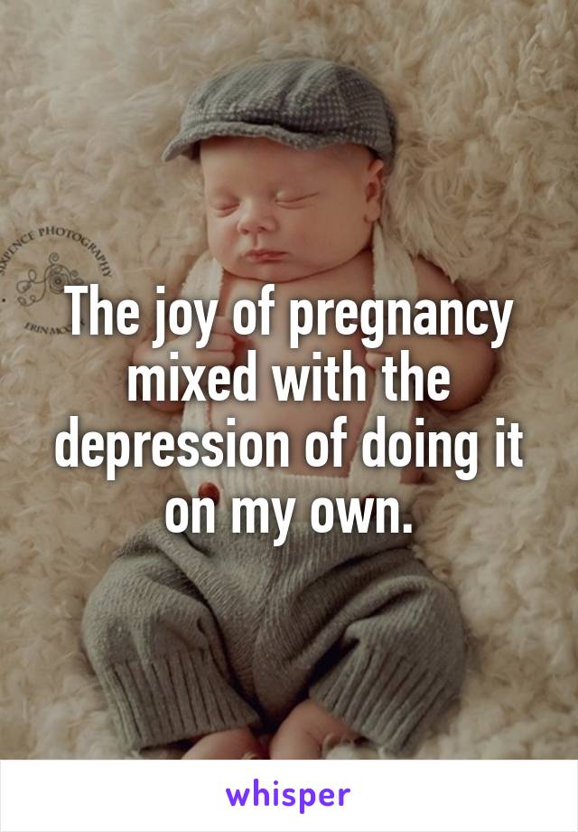The joy of pregnancy mixed with the depression of doing it on my own.