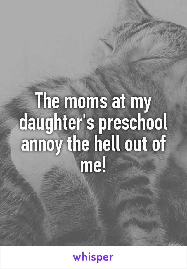 The moms at my daughter's preschool annoy the hell out of me!