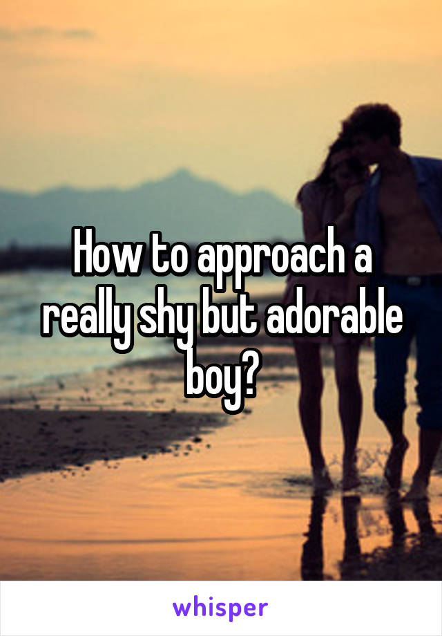 How to approach a really shy but adorable boy?