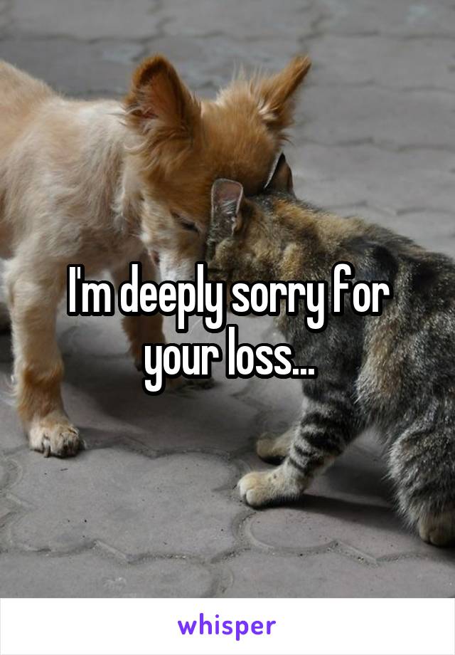 I'm deeply sorry for your loss...