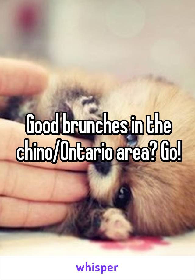 Good brunches in the chino/Ontario area? Go!