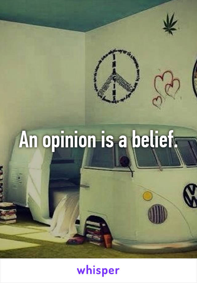 An opinion is a belief.