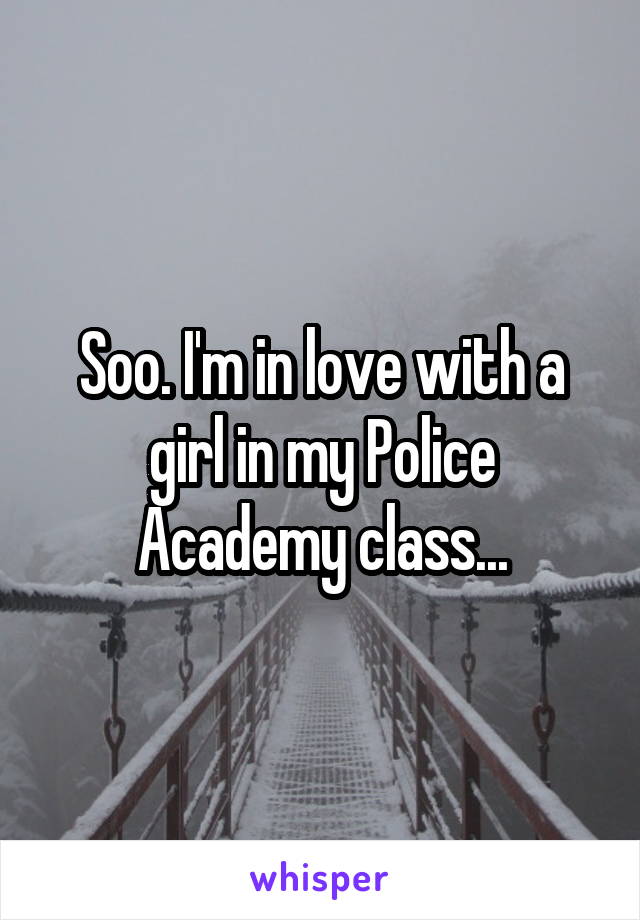 Soo. I'm in love with a girl in my Police Academy class...