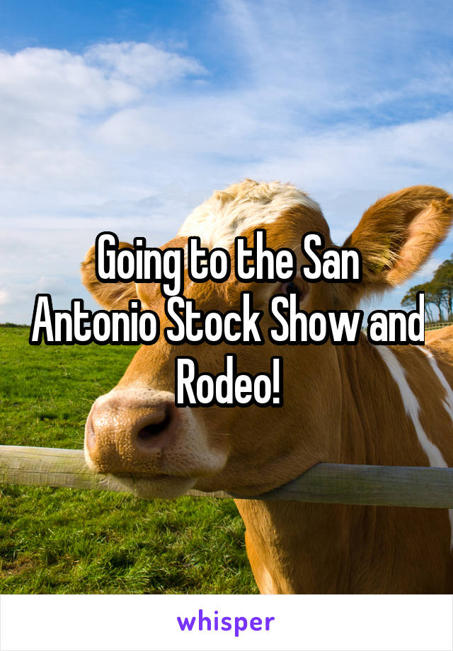 Going to the San Antonio Stock Show and Rodeo!