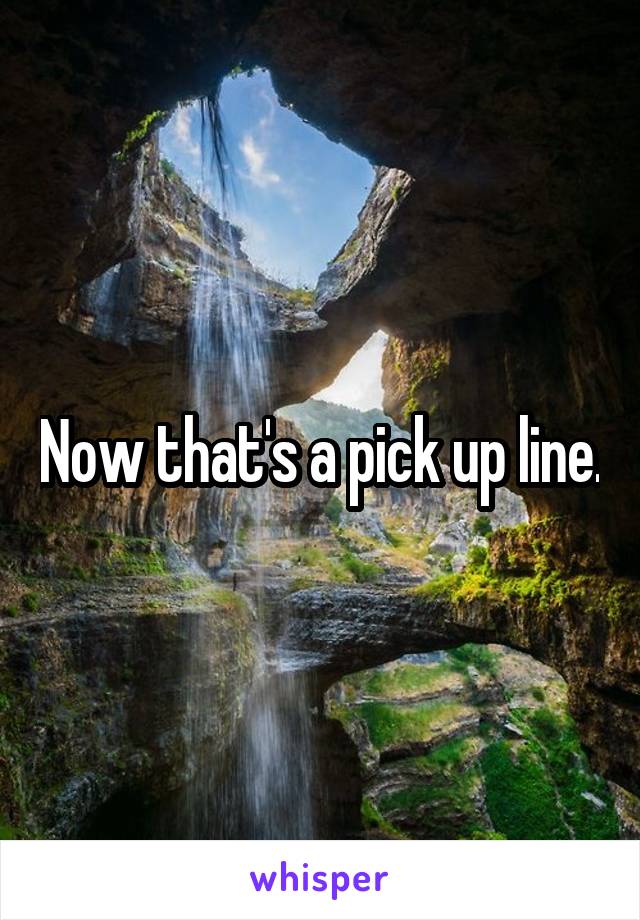Now that's a pick up line.