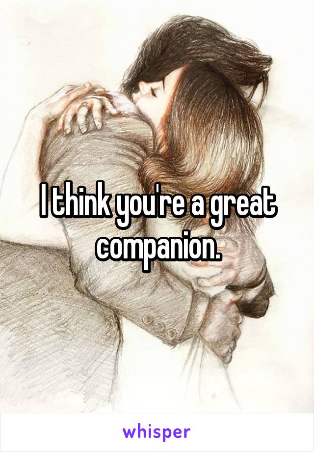 I think you're a great companion.