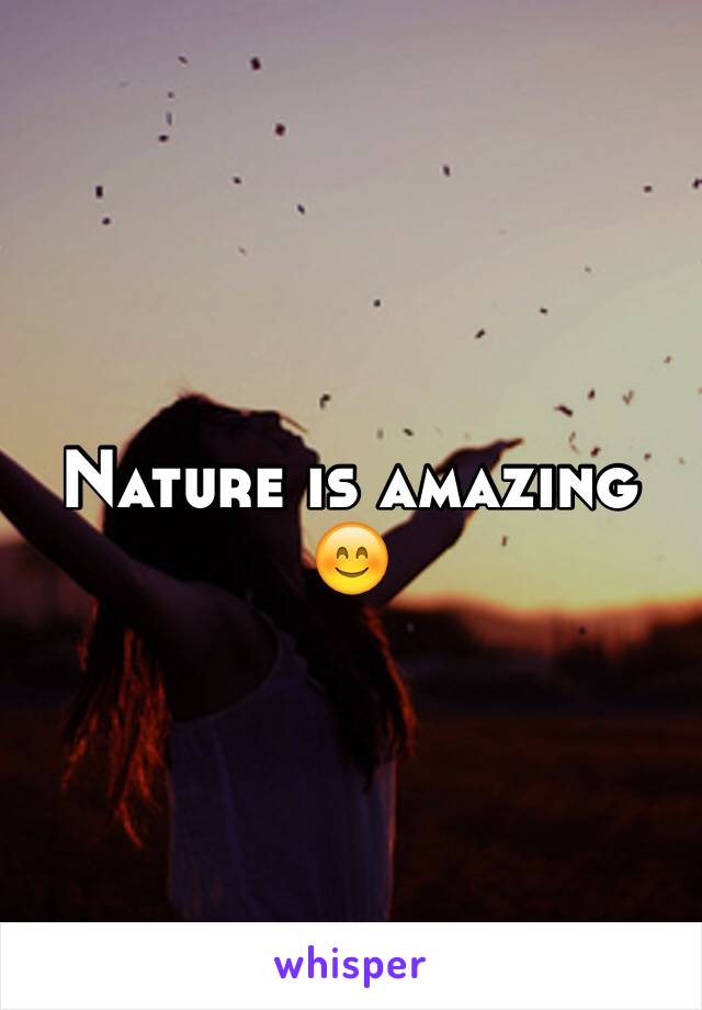 Nature is amazing 😊