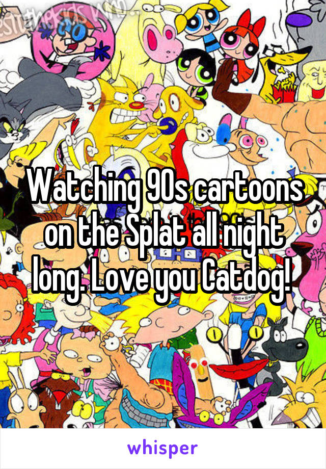 Watching 90s cartoons on the Splat all night long. Love you Catdog! 