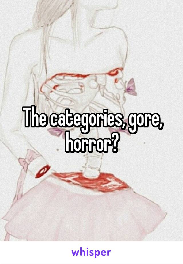 The categories, gore, horror?