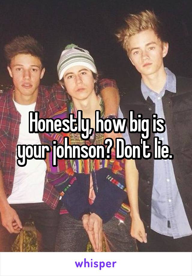Honestly, how big is your johnson? Don't lie. 