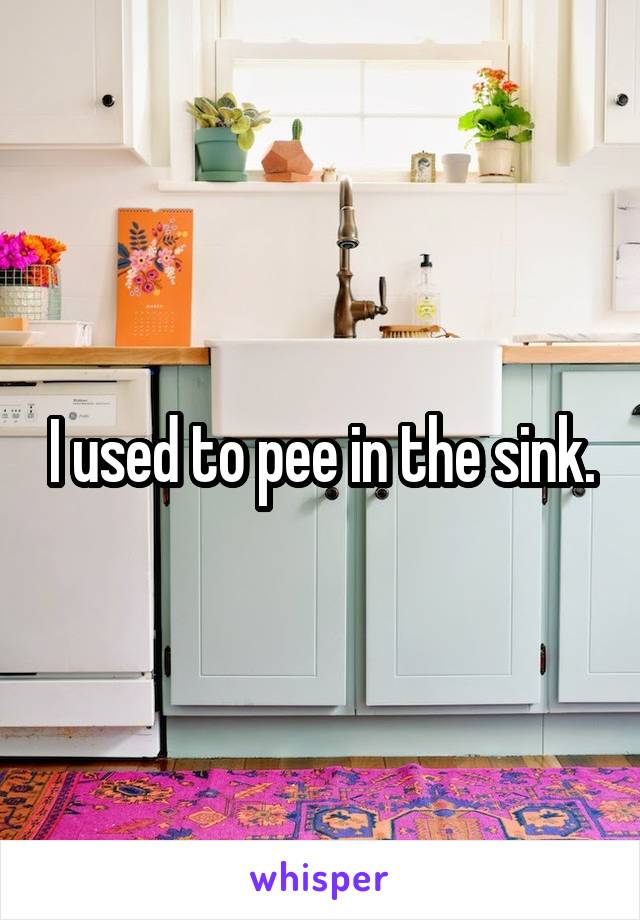 I used to pee in the sink.