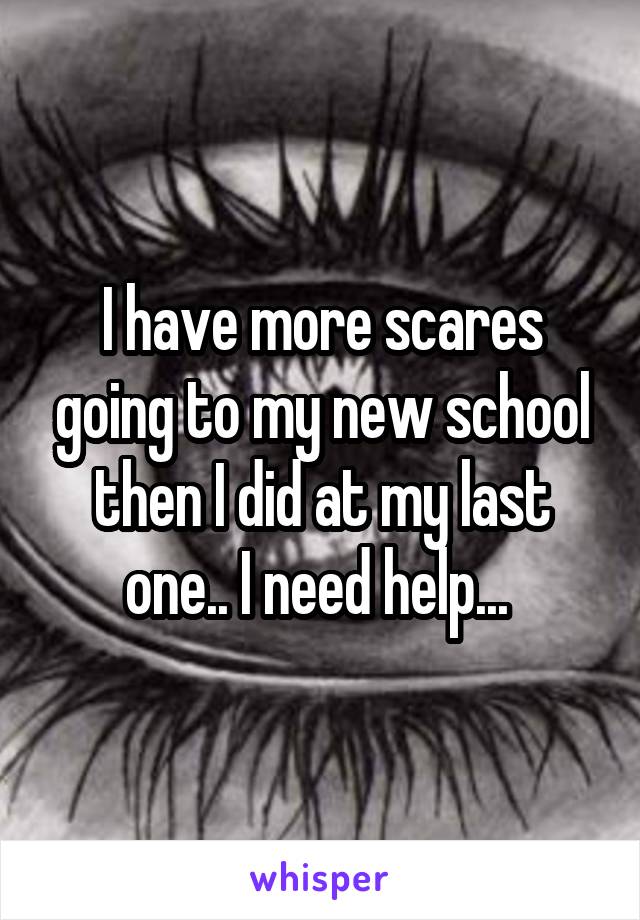 I have more scares going to my new school then I did at my last one.. I need help... 