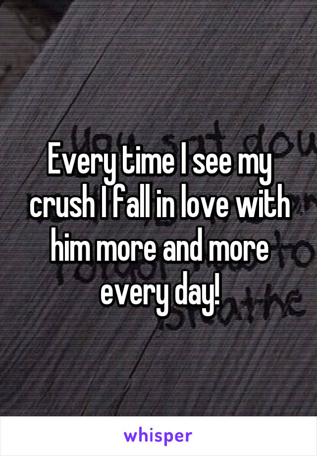 Every time I see my crush I fall in love with him more and more every day!
