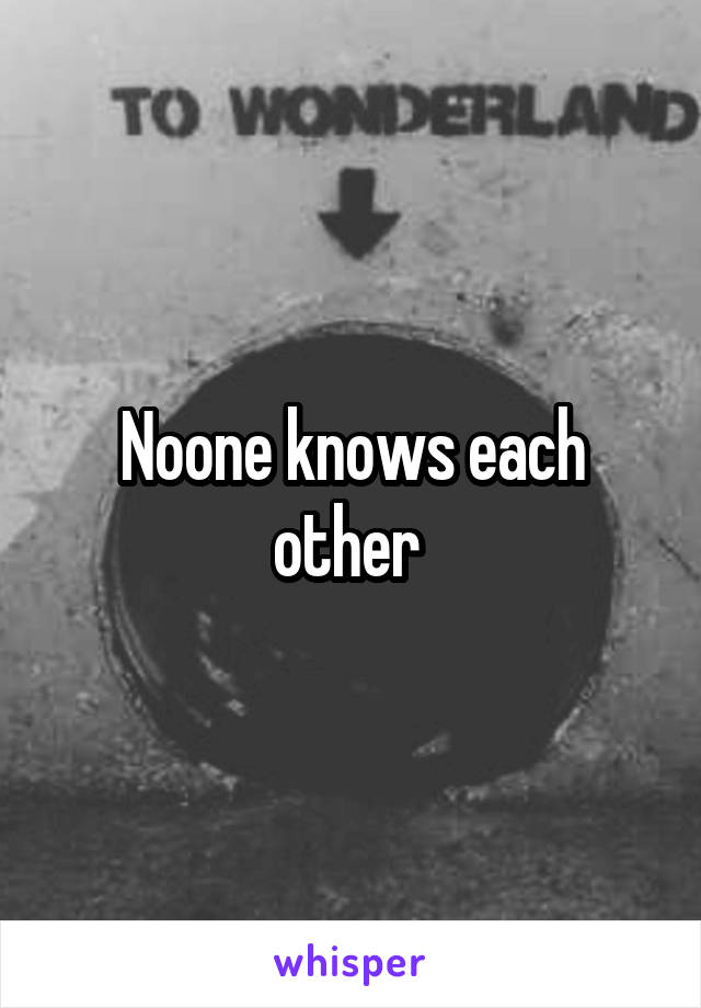 Noone knows each other 