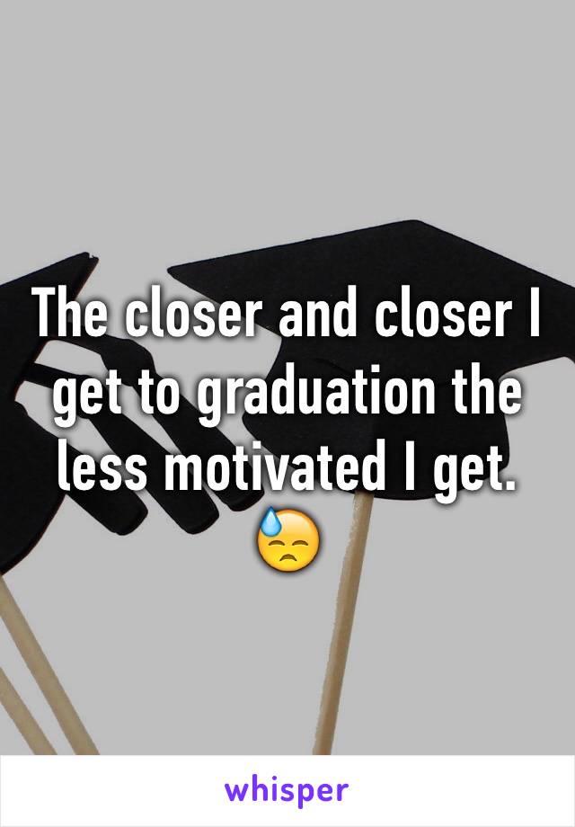 The closer and closer I get to graduation the less motivated I get. 😓