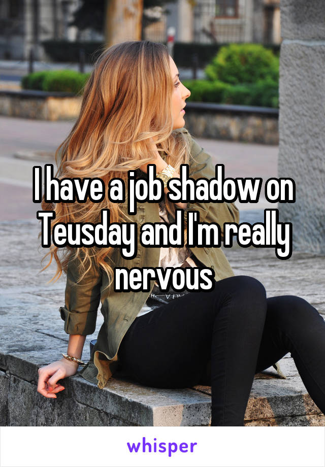 I have a job shadow on Teusday and I'm really nervous