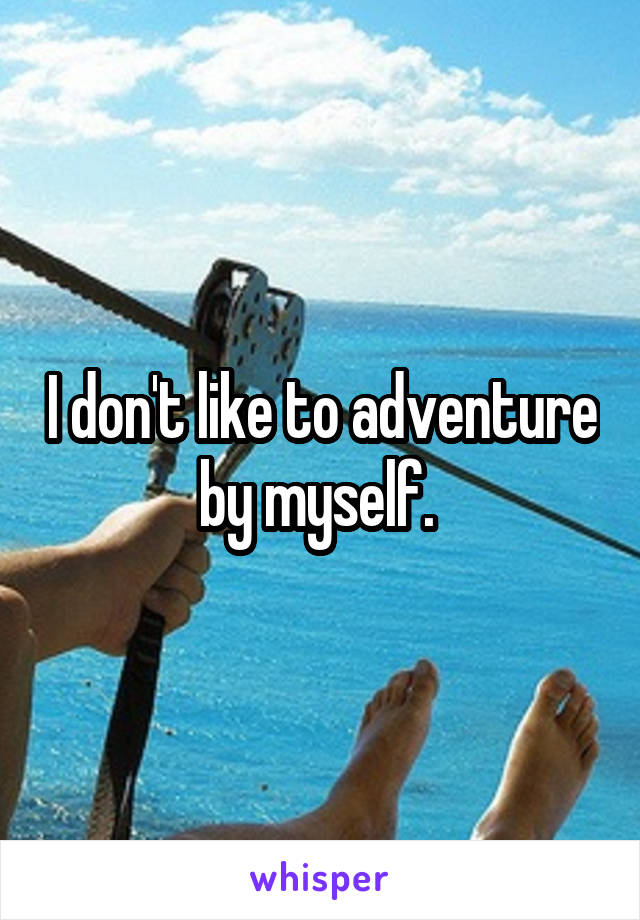 I don't like to adventure by myself. 