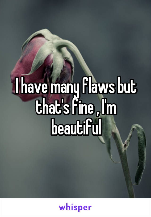 I have many flaws but that's fine , I'm beautiful