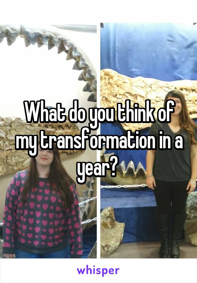 What do you think of my transformation in a year? 